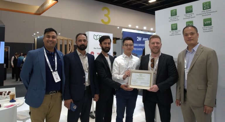 ESYsunhome team receiving a smart energy award