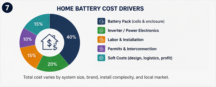Solar battery storage cost drivers